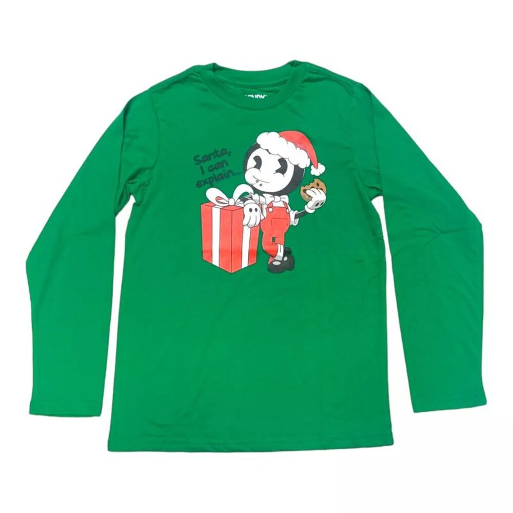 Bendy Boys Premium Long Sleeve T-Shirt in Green, XS